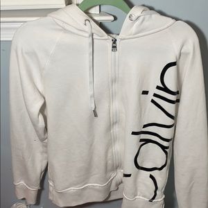 White Calvin Klein jacket Sweater